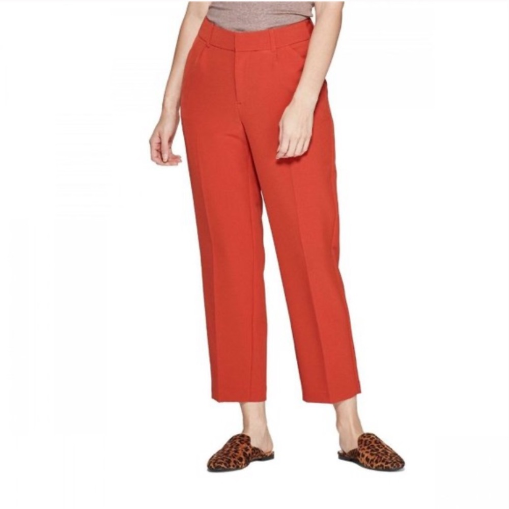 A NEW DAY Plus Size Orange Red Pleat Trouser Pants